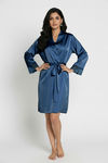 Zivame Luxe Satin 5 Pc Sleep Set - Lyons Blue — thumbnail 3